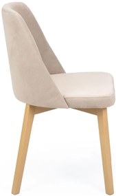 Beżowe pluszowe krzesło kubełkowe - Bentrix 4X