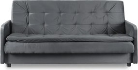 Sofa z Funkcją Spania STELLA Rozkładana Wersalka Dwuosobowa Szara Nowoczesna do Salonu