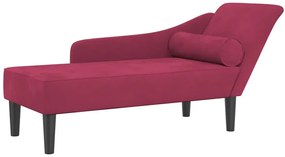 Bordowy leżanka szezlong na drewnianych nóżkach K9-L15