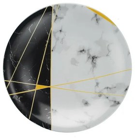 24-częściowy zestaw porcelanowych naczyń Kütahya Porselen Black&amp;White