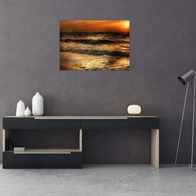Obraz na szkle - Fale na wybrzeżu (70x50 cm)