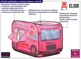 Namiot dziecięcy do zabawy w ogrodzie autobus C4-A16