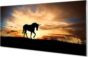 Szkło do Kuchni na Ścianę Jednorożec w Złotej Godzinie