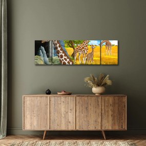 Obraz - Rodzina żyraf (170x50 cm)
