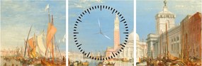 Obraz - Joseph Mallord William Turner, Venice the Dogana and San Giorgio Maggiore, reprodukcje (z zegarem) (90x30 cm)