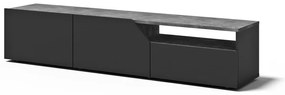 Czarna szafka pod TV w dekorze betonu 180x38 cm Verone – TemaHome