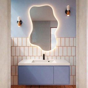 Lustro dekoracyjne o nieregularnym kształcie z podświetleniem FLOW Lift LED | Różne rozmiary | Różne kolory : Kolor tafli szkła - Brąz, Rozmiar - 100 x 127 cm