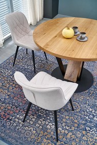 Stół do jadalni okrągły, rozkładany MDF naturalny 120-160/120/78 cm FANIS