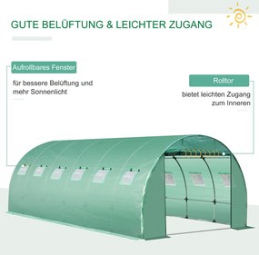 Outsunny Osłona do szklarni tunelowej, 600 cm x 300 cm x 200 cm