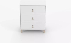 Wousia – nowoczesna komoda 80 cm z 3 szufladami i skórzanymi uchwytami