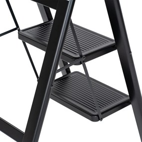 4Home Składane schodki stalowe Steel, 3 stopnie,czarne