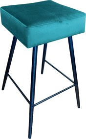 Hoker MAX krzesło barowe tkanina Welur podstawa metalowa : Kolor nogi - Czarna stożek, Kolor tkaniny - VELVET - MG20, Typ siedziska - Siedzisko stałe