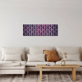 Obraz fioletowej tekstury (z zegarem) (90x30 cm)