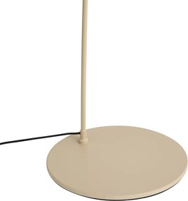 Nowoczesna lampa łukowa beżowa z abażurem z tkaniny typu teddy - Vinossa