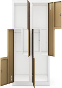 Szafa ubraniowa typu L biała / orzech: Eco Design JULIA, 800 x 1850 x 450 mm
