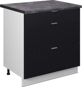 Szafka dolna do kuchni czarne paski 80x60x82 fame-line
