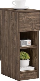 SoBuy Stolik nocny Smukły stolik nocny do sypialni z szufladą i 2 półkami Stolik nocny do sypialni i salonu Stolik kawowy Brązowy W20 x D35 x H60 cm FBT111-SN