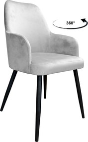 Krzesło WESTA tkanina Welur noga metalowa elegancki styl loftowy : Kolor nogi - Czarna stożek, Kolor tkaniny - VELVET - MG39, Typ siedziska - Siedzisko obrotowe 360°