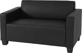 Sofa dwuosobowa Moncalieri ze sztucznej skóry,  czarna