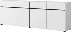 Komoda CROSS 4D4S 230cm biała/czarna