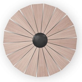 Kinkiet EYE styl nowoczesny - ?r. ø82 cm - wn?trze - LED SMD - 14W - ma?y - 3000K - czarny i naturalne drewno