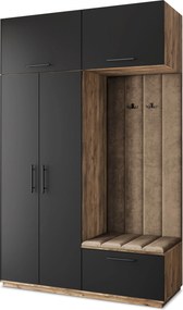 Masseno Garderoba REMA 150/240/60 cm Nowoczesna Szafa do Przedpokoju Dąb lefkas, MONOLITH 09 (Beżowy)