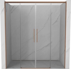 Mexen Rox Duo drzwi prysznicowe rozsuwane 170 cm, transparent, miedź szczotkowana - 8C2-170-002-65-00