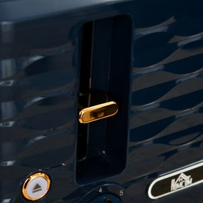 HOMCOM Zestaw czajnika i tostera 2 w 1, 7 poziomów opiekania, funkcje rozmrażania i podgrzewania, Niebieski