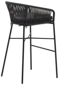Czarne stalowe hokery zestaw 4 szt. (wysokość siedziska 80 cm) Yanet – Kave Home