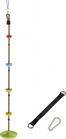 AIYAPLAY Ninja Line Zestaw Slackline dla Dzieci z Huśtawką, Platformami, Zestaw do Zabawy na Zewnątrz dla Dzieci w Wieku 3-8 Lat Zielony | Aosom PL