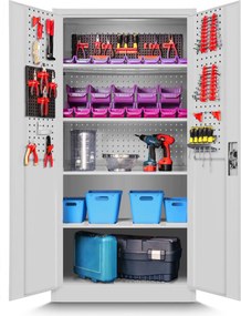 Szafa na narzędzia BRUNO, 920 x 1850 x 500 mm, szara