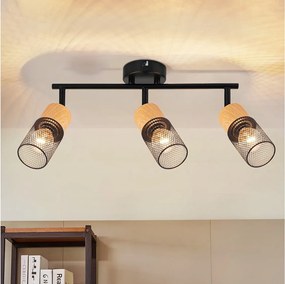 NETTLIFE Wood reflektor sufitowy E14 lampa sufitowa regulowany 350° reflektor ścienny vintage regulowana lampa kuchenna bez żarówki