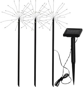 Zestaw 3 ogrodowych lamp solarnych LED Star Trading Firework, wys. 40 cm