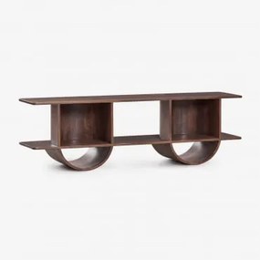 Drewniany Regał Flin Ciemny Drewniany Uchwyt & ↑45 Cm - Sklum