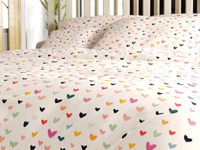 PrzytulneMieszkanie.pl PrzytulneMieszkanie.pl Pościel bawełniana DOTHEARTS POLY kremowa Rozmiar pościeli: 2 szt 70 x 90 cm | 200 x 220 cm