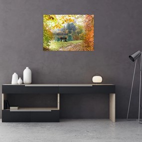 Obraz na szkle - staw (70x50 cm)