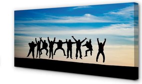 Zdjęcie na płótnie Ludzie pod Niebem z Chmurami