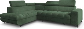 Masseno Narożnik MORIVA z funkcją spania i pojemnikiem na pościel Narozniki L, Rozkładana sofa - Zielony, QUELLE 37