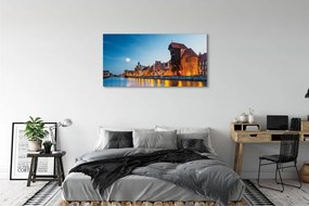 Zdjęcie na płótnie Noc nad Motławą i Starym Miastem