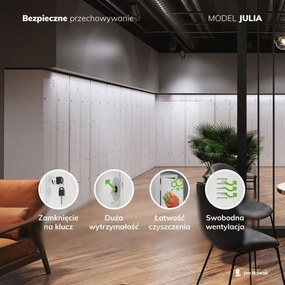 Szafa socjalna czterokomorowa Julia 80x45x185 cm szara