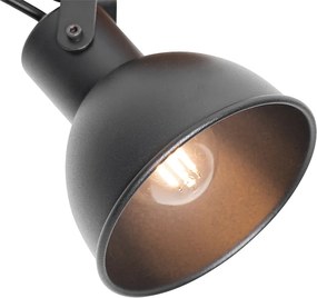 Industrialny reflektor czarny z drewnem, regulowany - Tommy