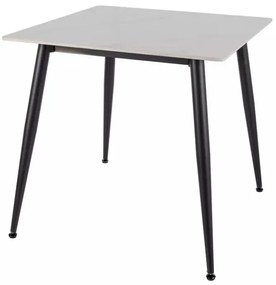 Stół jadalniany RION 80x80 cm z blatem ceramicznym, biały marmur