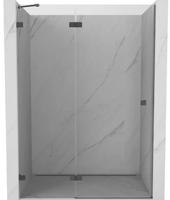 Mexen Lunar drzwi prysznicowe uchylne lewe 130 cm, transparent, gun metal - 834-130-000-95-00-L