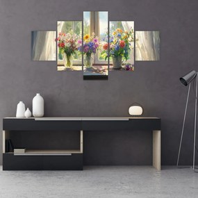 Obraz - Bukiet przy oknie (125x70 cm)