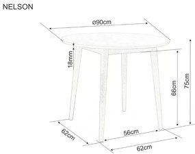 PROMOCJA Stół jadalniany NELSON z blatem w dekorze dąb miodowy 90X90 II. jakość