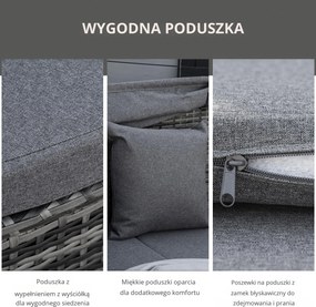 Outsunny rattanowa wyspa ogrodowa 4-częściowa z poduszkami i regulowanym baldachimem do wypoczynku | Aosom PL