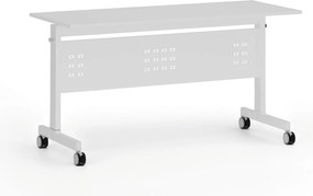 Mobilny stół PRIMO MOBI, 140x60 cm, biała podstawa, biały
