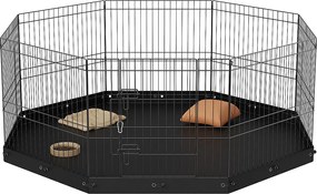 Park dla Psów SucceBuy 8-Panelowy Składany Metalowy Kojec dla Psów z Podkładką Dolną, Wys. 60.96 cm, Kojec Do Ćwiczeń