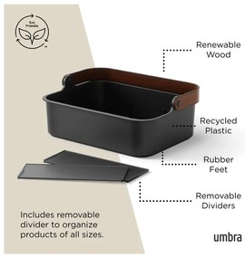 Czarny organizer łazienkowy z plastiku z recyklingu Bellwood – Umbra