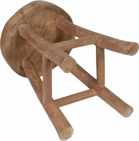 Stołek z litego teaku Divero, ręcznie wykonany, uniwersalny